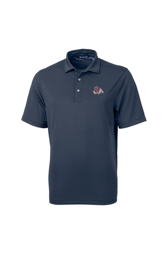 Men's Cutter & Buck Navy Fresno State Bulldogs Big & Tall Virtue Eco Pique Recycled Polo