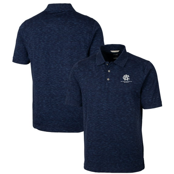 Men's Cutter & Buck Navy George Washington University Big & Tall Advantage Tri-Blend Space Dye DryTec Polo