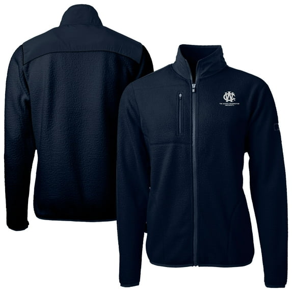 Men's Cutter & Buck Navy George Washington University Big & Tall Cascade Eco Sherpa Fleece Full-Zip Jacket