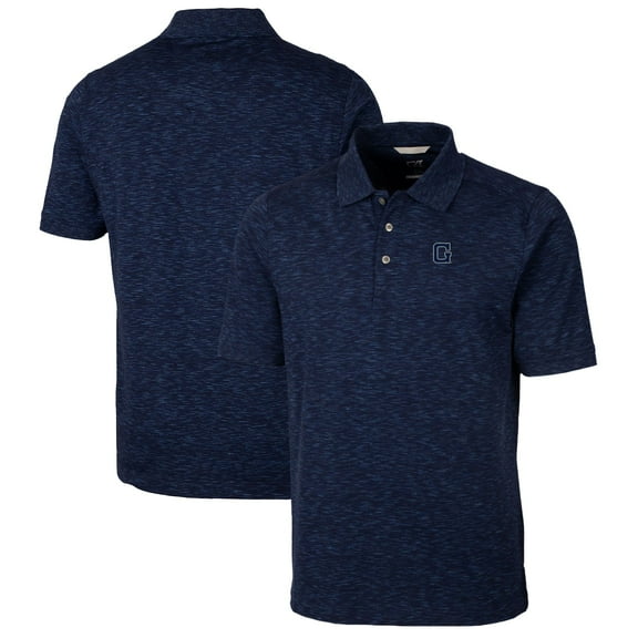 Men's Cutter & Buck Navy Georgetown Hoyas Advantage Space Dye Tri-Blend Polo