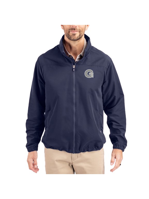 Men's Cutter & Buck Navy Georgetown Hoyas Charter Eco Recycled Full-Zip Jacket