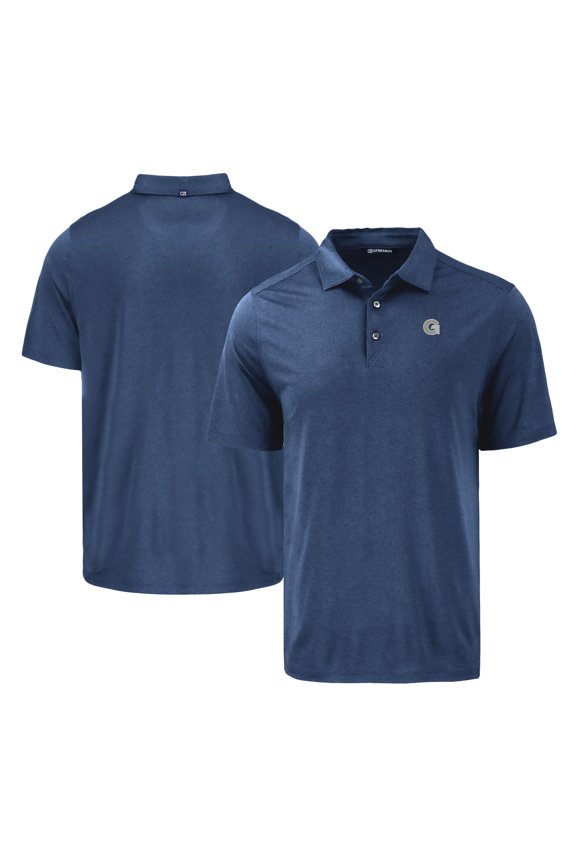 Men's Cutter & Buck Navy Georgetown Hoyas Coastline Epic Comfort Eco Recycled Polo