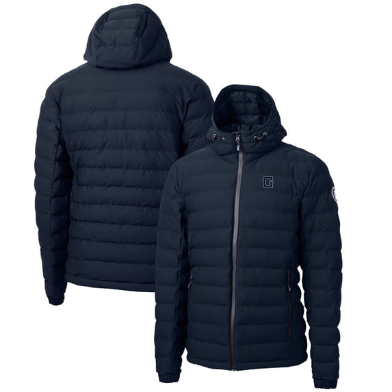 Men's Cutter & Buck Navy Georgetown Hoyas Mission Ridge Repreve Eco Insulated Puffer Full-Zip Jacket