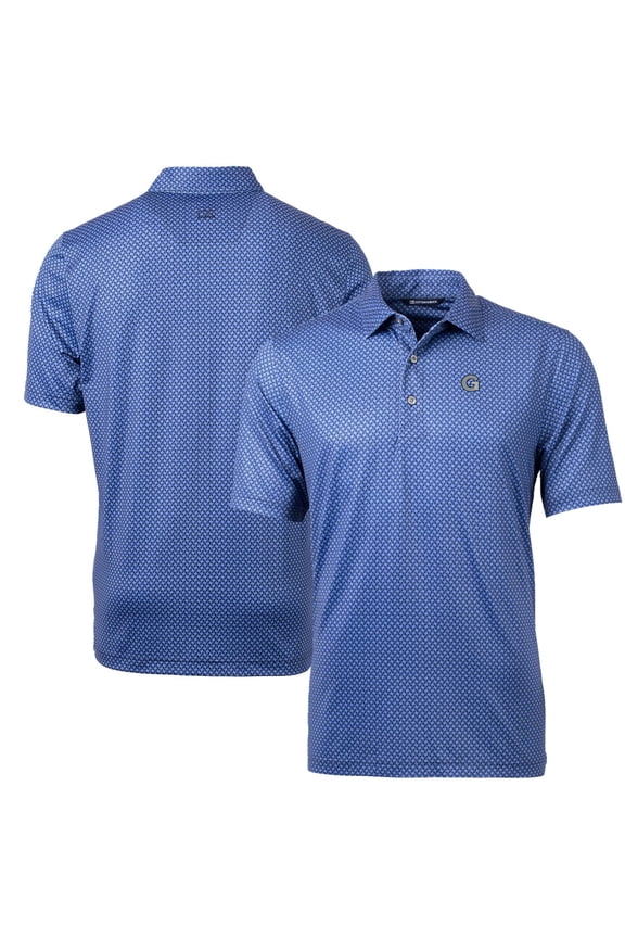 Men's Cutter & Buck Navy Georgetown Hoyas Pike Banner Print Polo