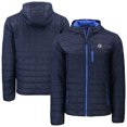 thumbnail image 1 of Men's-Cutter & Buck  Navy Georgetown Hoyas Rainier Eco PrimaLoft Hooded Full-Zip Jacket, 1 of 3