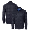 thumbnail image 1 of Men's Cutter & Buck Navy Georgetown Hoyas Rainier PrimaLoft Eco Insulated Quilted Button-Up Shacket, 1 of 3