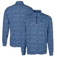 thumbnail image 1 of Men's Cutter & Buck Navy Georgetown Hoyas Vault Big & Tall Traverse Camo Print Stretch Quarter-Zip Pullover Top, 1 of 3
