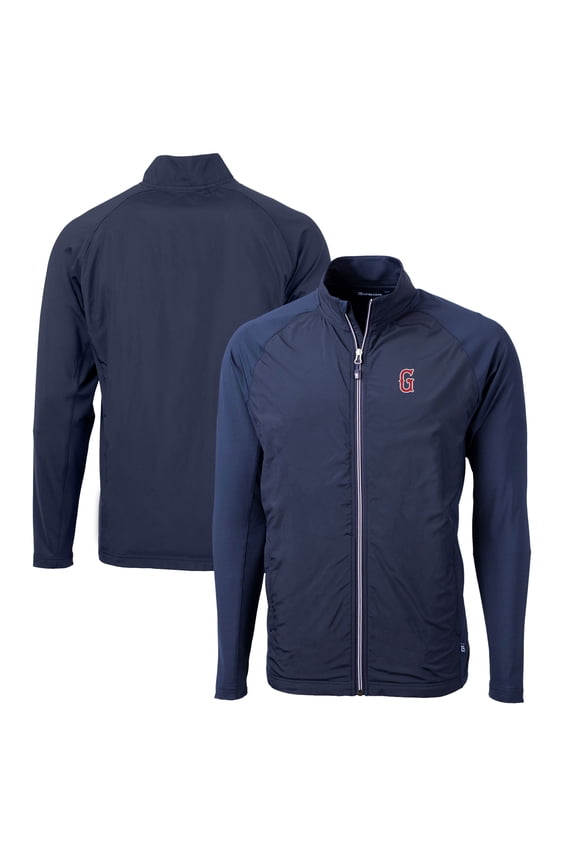 Men's Cutter & Buck Navy Greenville Drive Adapt Eco Knit Hybrid Recycled Full-Zip Jacket