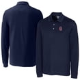 thumbnail image 1 of Men's Cutter & Buck Navy Greenville Drive DryTec Advantage Tri-Blend Pique Long Sleeve Polo, 1 of 3