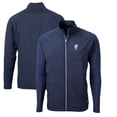 thumbnail image 1 of Men's Cutter & Buck Navy Houston Oilers Adapt Eco Knit Hybrid Recycled Full-Zip Throwback Jacket, 1 of 3