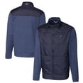 thumbnail image 1 of Men's Cutter & Buck Navy Houston Texans Big & Tall Stealth Hybrid Quilted Full-Zip Windbreaker Jacket, 1 of 3