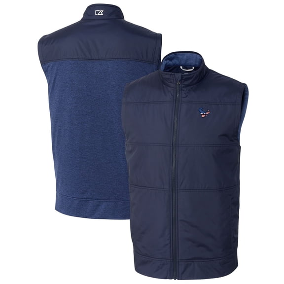 Men's Cutter & Buck Navy Houston Texans Big & Tall Stealth Hybrid Windbreaker Full-Zip Vest