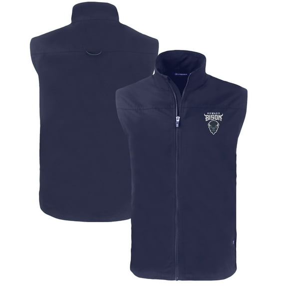 Men's Cutter & Buck Navy Howard Bison Big & Tall Charter Eco Full-Zip Vest