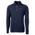 thumbnail image 1 of Men's Cutter & Buck Navy Illinois Fighting Illini Big & Tall Adapt Eco Knit Quarter-Zip Pullover Jacket, 1 of 1