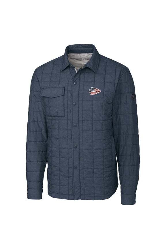 Men's Cutter & Buck Navy Kansas City Chiefs Americana Rainier Full-Snap Shirt Jacket