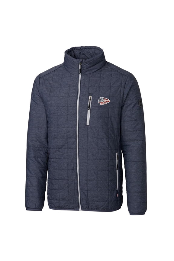 Men's Cutter & Buck Navy Kansas City Chiefs Americana Rainier Full-Zip Jacket