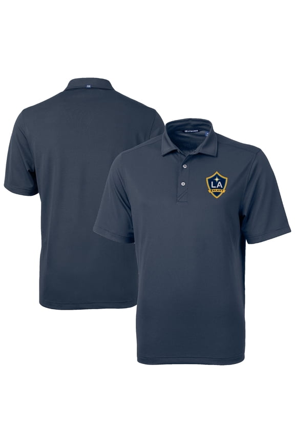 Men's-Cutter & Buck Navy LA Galaxy Big & Tall Virtue Eco Pique Recycled Polo