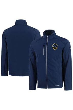 Men's Cutter & Buck Navy LA Galaxy Evoke Eco Softshell Recycled Full-Zip Jacket