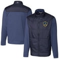 thumbnail image 1 of Men's Cutter & Buck  Navy LA Galaxy Stealth Hybrid Quilted Full-Zip Windbreaker Jacket, 1 of 3