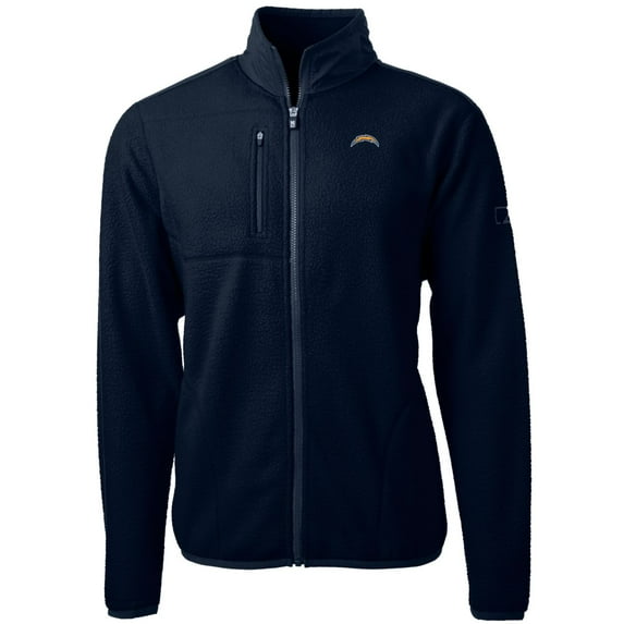 Men's Cutter & Buck Navy Los Angeles Chargers Big & Tall Cascade Eco Sherpa Fleece Full-Zip Jacket