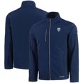thumbnail image 1 of Men's Cutter & Buck Navy Los Angeles Chargers Evoke Eco Softshell Recycled Full-Zip Jacket, 1 of 3