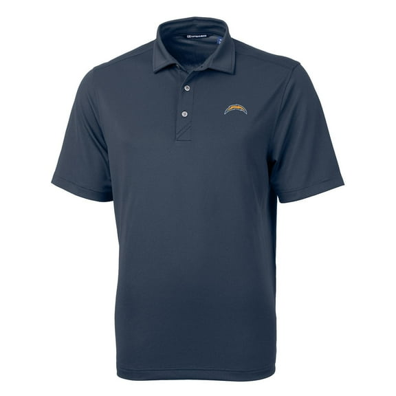 Men's Cutter & Buck Navy Los Angeles Chargers Virtue Eco Pique Recycled Polo