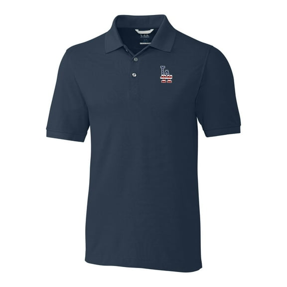 Men's Cutter & Buck Navy Los Angeles Dodgers Americana Advantage Polo