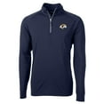 thumbnail image 1 of Men's Cutter & Buck Navy Los Angeles Rams Adapt Eco Knit Quarter-Zip Pullover Jacket, 1 of 1