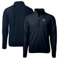 thumbnail image 1 of Men's Cutter & Buck  Navy Louisville Bats Cascade Eco Sherpa Fleece Quarter-Zip Jacket, 1 of 3