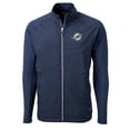 thumbnail image 1 of Men's Cutter & Buck Navy Miami Dolphins Adapt Eco Knit Full-Zip Jacket, 1 of 1