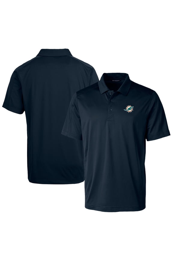 Men's Cutter & Buck Navy Miami Dolphins Prospect Textured Stretch Big & Tall Polo