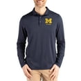 thumbnail image 1 of Men's Cutter & Buck  Navy Michigan Wolverines Alumni Coastline Epic Comfort Long-Sleeve Polo, 1 of 2