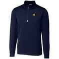 thumbnail image 1 of Men's Cutter & Buck Navy Michigan Wolverines Big & Tall Traverse Half-Zip Jacket, 1 of 1