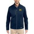 thumbnail image 1 of Men's Cutter & Buck Navy Michigan Wolverines Evoke Eco Softshell Recycled Full-Zip Jacket, 1 of 2