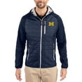 thumbnail image 1 of Men's-Cutter & Buck  Navy Michigan Wolverines Rainier Eco Hybrid PrimaLoft Raglan Full-Zip Jacket, 1 of 2