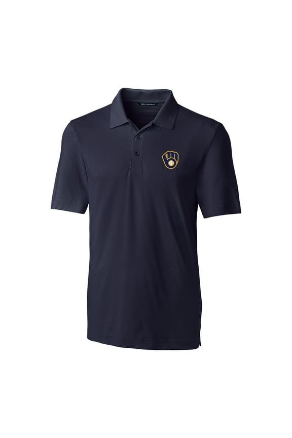 Men's Cutter & Buck Navy Milwaukee Brewers Big & Tall Forge Stretch Polo