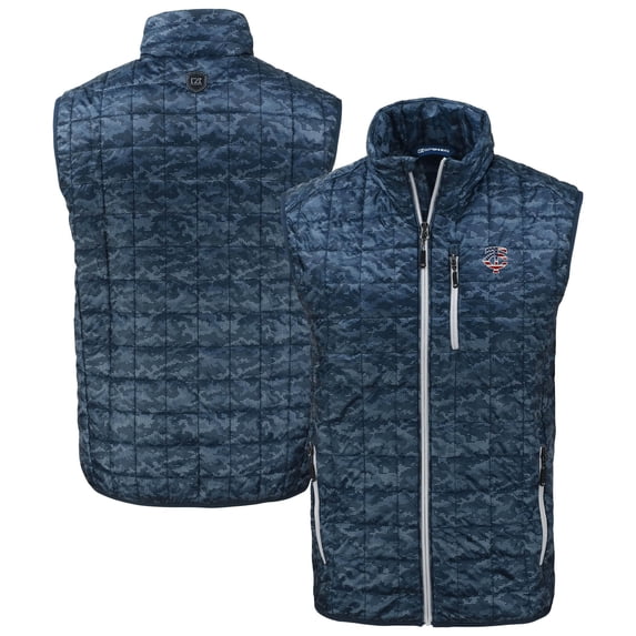 Men's Cutter & Buck Navy Minnesota Twins Rainier PrimaLoft- Eco Insulated Full-Zip Printed Puffer Vest