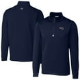 thumbnail image 1 of Men's Cutter & Buck Navy New England Patriots Big & Tall Traverse Eco Tri-Blend DryTec Quarter-Zip Jacket, 1 of 3