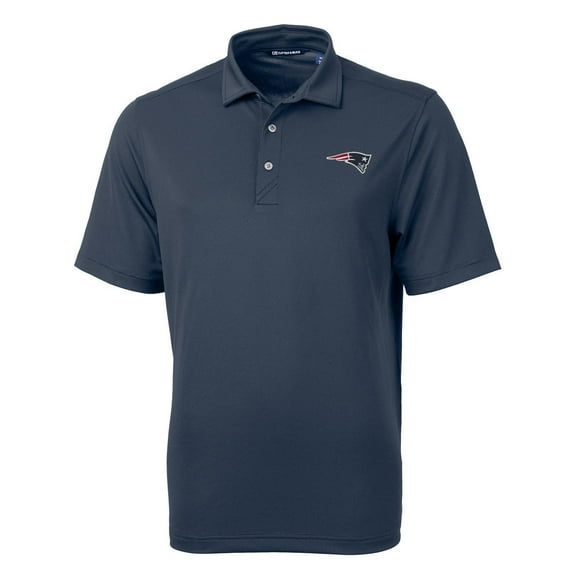 Men's Cutter & Buck Navy New England Patriots Big & Tall Virtue Eco Pique Recycled Polo