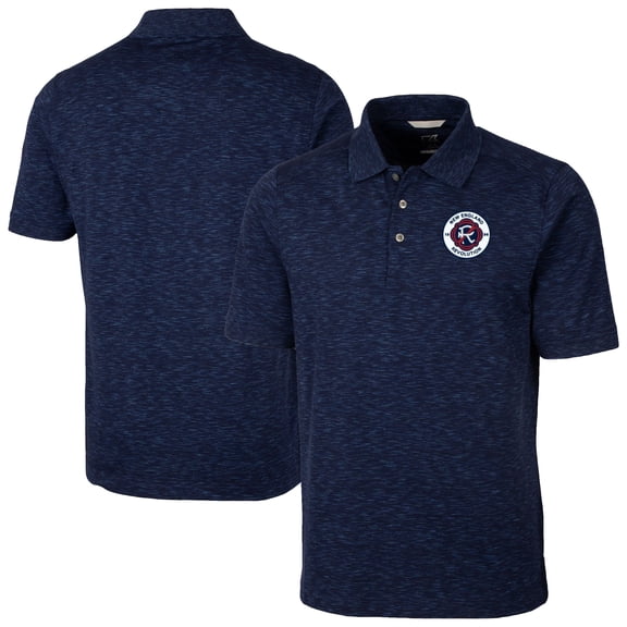 Men's-Cutter & Buck Navy New England Revolution Advantage Tri-Blend Space Dye Polo
