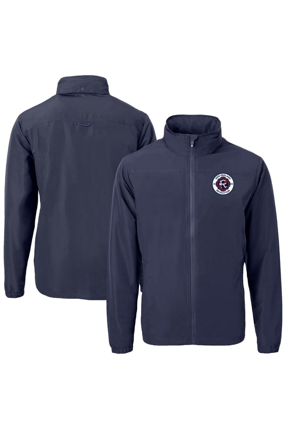 Men's Cutter & Buck Navy New England Revolution Charter Eco Recycled Full-Zip Jacket