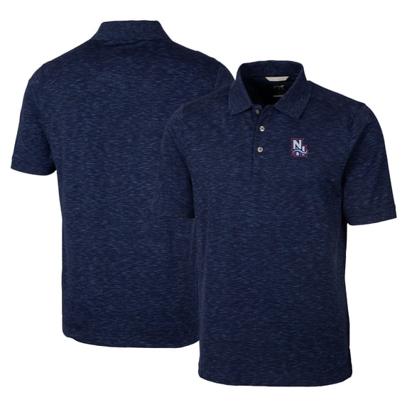 Men's Cutter & Buck Navy New Hampshire Fisher Cats Advantage Tri-Blend Space Dye Polo