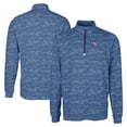 thumbnail image 1 of Men's Cutter & Buck  Navy New Hampshire Fisher Cats Big & Tall Traverse Camo Print Stretch Quarter-Zip Pullover Top, 1 of 3