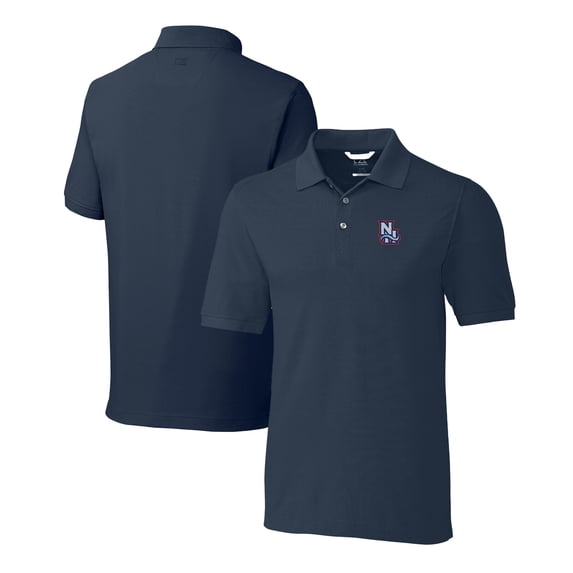 Men's Cutter & Buck Navy New Hampshire Fisher Cats DryTec Advantage Tri-Blend Pique Polo