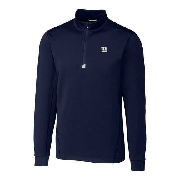 Men's Cutter & Buck Navy New York Giants Big & Tall Traverse Quarter-Zip Pullover Jacket