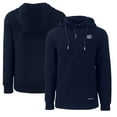 thumbnail image 1 of Men's Cutter & Buck Navy New York Giants Throwback Roam Eco Half-Zip Recycled Pullover Hoodie, 1 of 3