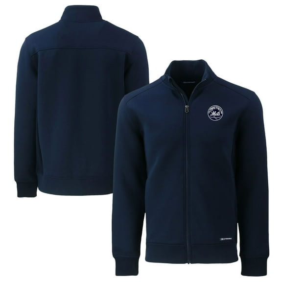 Men's Cutter & Buck Navy New York Mets Big &Tall Roam Eco Recycled Full-Zip Jacket