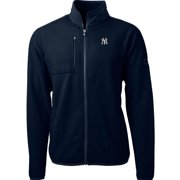 Mens Cutter & Buck Navy New York Yankees Cascade Eco Sherpa Fleece Full-Zip Jacket