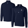 thumbnail image 1 of Men's Cutter & Buck Navy New York Yankees Traverse Eco Tri-Blend DryTec Quarter-Zip Jacket, 1 of 3