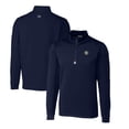 thumbnail image 1 of Men's Cutter & Buck Navy North Carolina Tar Heels Big & Tall Traverse Stretch Quarter-Zip DryTec Top, 1 of 3